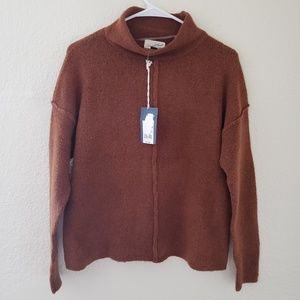 Mock Neck Pullover Fruitwood Brown XS